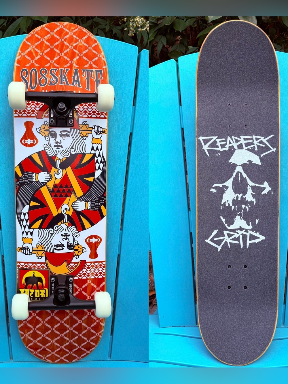 808 Skateboard Shop Ali'i Card Complete Skateboard 8.25” Team Thunder 149 Trucks